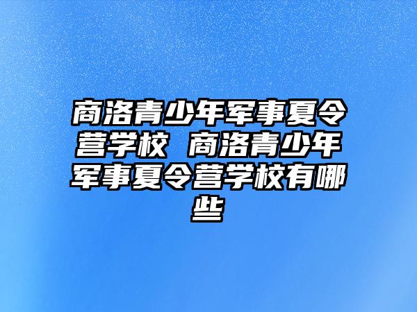 商洛青少年軍事夏令營學校 商洛青少年軍事夏令營學校有哪些