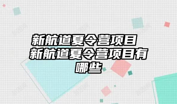 新航道夏令營項目 新航道夏令營項目有哪些