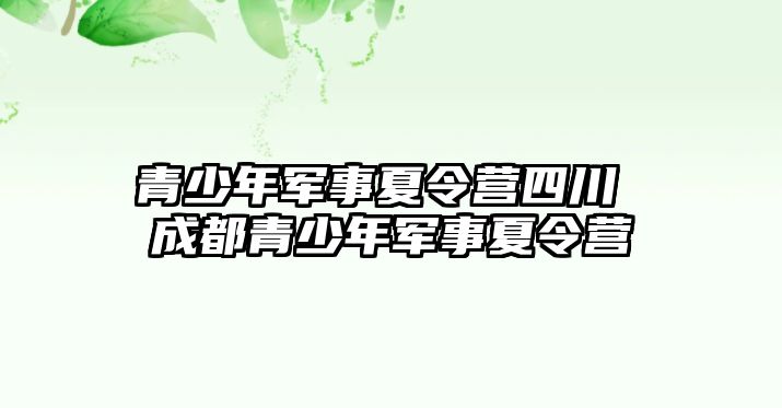 青少年軍事夏令營四川 成都青少年軍事夏令營