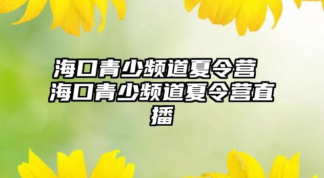 海口青少頻道夏令營 海口青少頻道夏令營直播