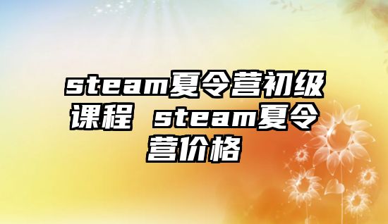 steam夏令營初級課程 steam夏令營價格