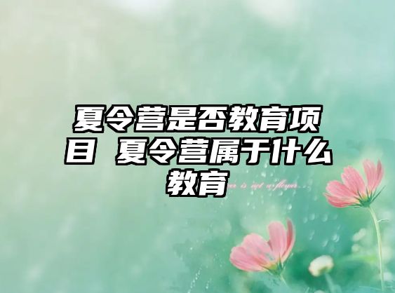 夏令營是否教育項目 夏令營屬于什么教育