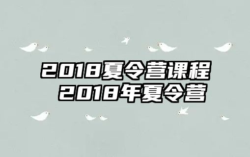 2018夏令營課程 2018年夏令營