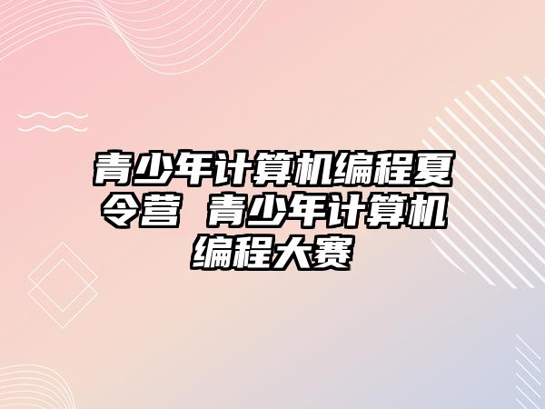 青少年計算機編程夏令營 青少年計算機編程大賽