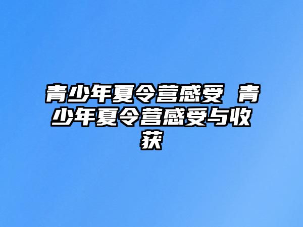 青少年夏令營感受 青少年夏令營感受與收獲