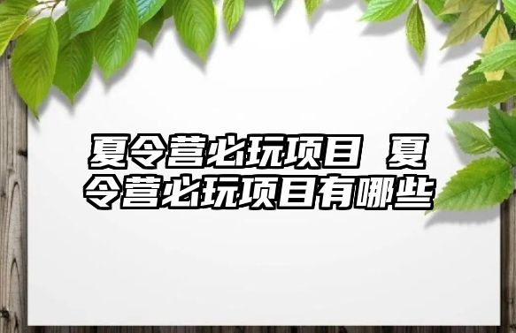 夏令營必玩項目 夏令營必玩項目有哪些