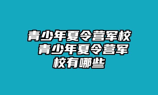 青少年夏令營軍校 青少年夏令營軍校有哪些