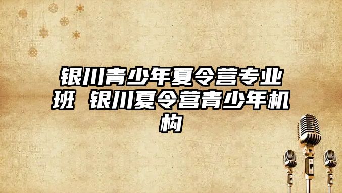 銀川青少年夏令營專業(yè)班 銀川夏令營青少年機構(gòu)