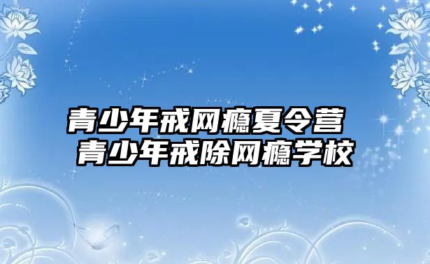 青少年戒網癮夏令營 青少年戒除網癮學校