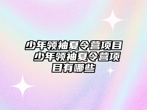 少年領袖夏令營項目 少年領袖夏令營項目有哪些