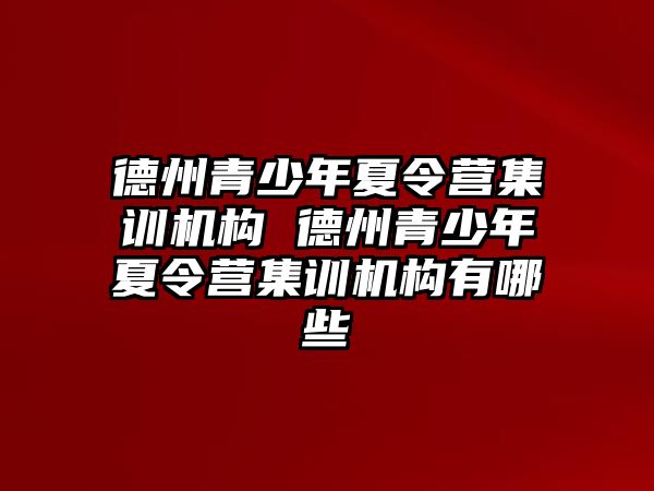 德州青少年夏令營集訓機構 德州青少年夏令營集訓機構有哪些