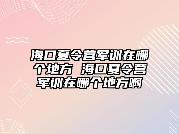 海口夏令營(yíng)軍訓(xùn)在哪個(gè)地方 海口夏令營(yíng)軍訓(xùn)在哪個(gè)地方啊