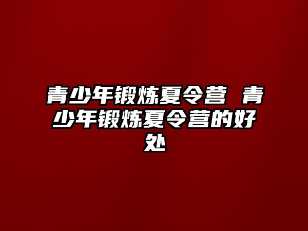 青少年鍛煉夏令營 青少年鍛煉夏令營的好處