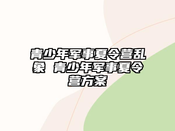 青少年軍事夏令營亂象 青少年軍事夏令營方案