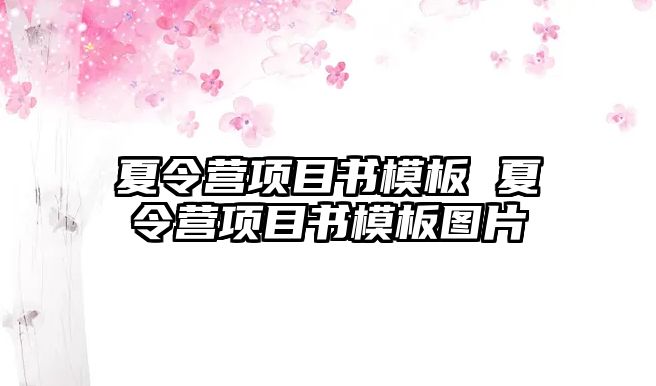 夏令營項目書模板 夏令營項目書模板圖片