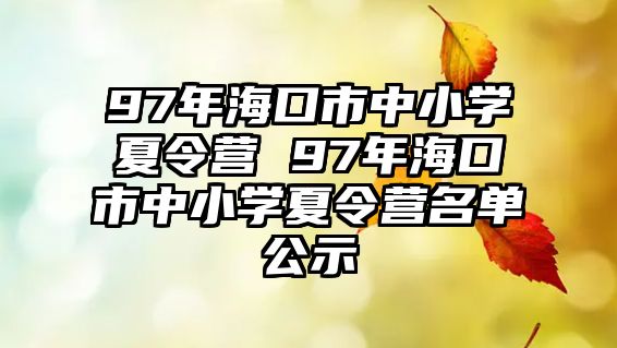 97年?？谑兄行W夏令營 97年海口市中小學夏令營名單公示