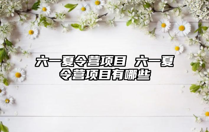 六一夏令營(yíng)項(xiàng)目 六一夏令營(yíng)項(xiàng)目有哪些