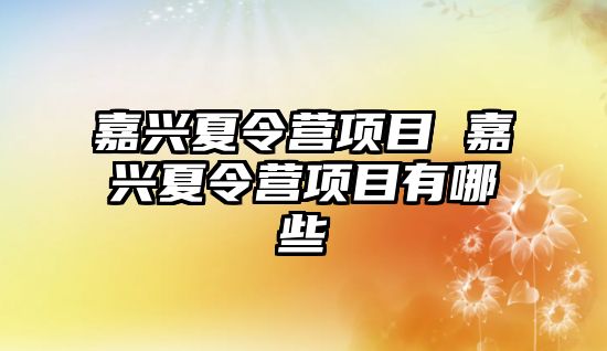 嘉興夏令營項目 嘉興夏令營項目有哪些