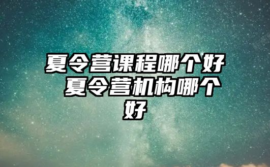 夏令營課程哪個好 夏令營機構哪個好