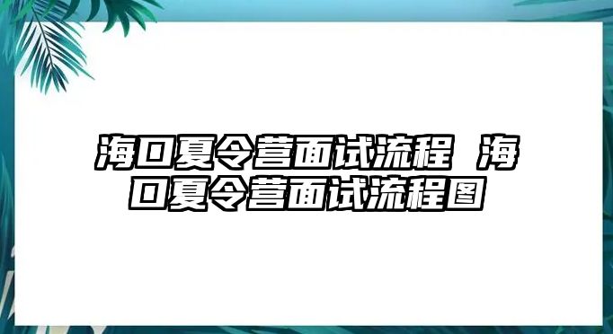 海口夏令營面試流程 海口夏令營面試流程圖