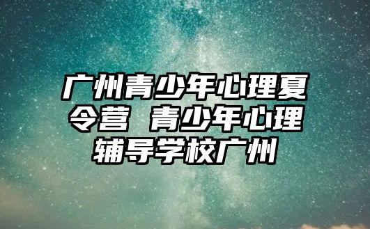 廣州青少年心理夏令營 青少年心理輔導學校廣州