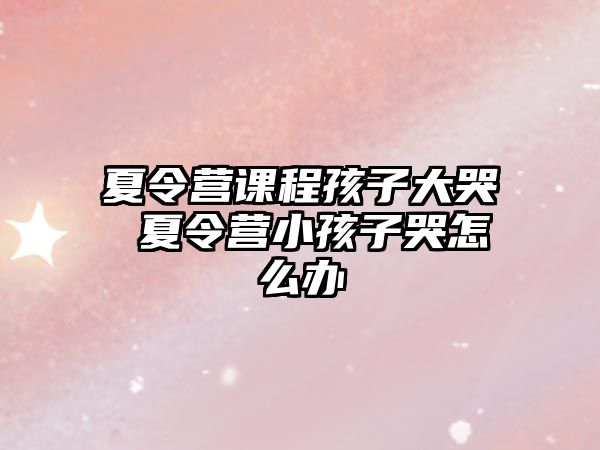 夏令營課程孩子大哭 夏令營小孩子哭怎么辦