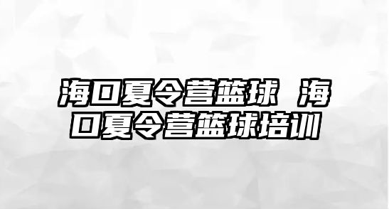 海口夏令營籃球 海口夏令營籃球培訓