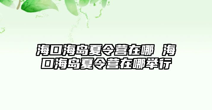 ?？诤u夏令營在哪 海口海島夏令營在哪舉行