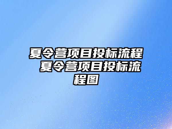 夏令營項目投標流程 夏令營項目投標流程圖