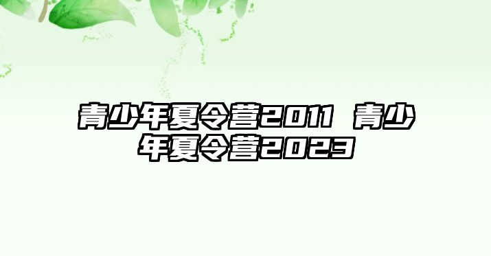 青少年夏令營2011 青少年夏令營2023