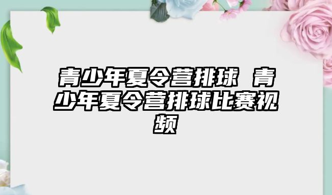 青少年夏令營排球 青少年夏令營排球比賽視頻