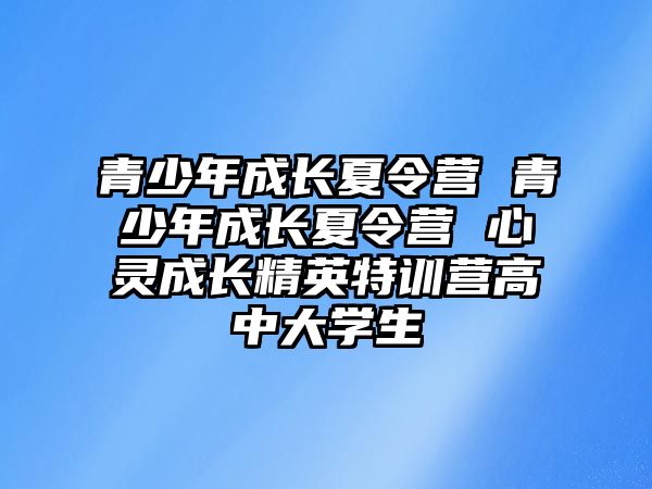 青少年成長夏令營 青少年成長夏令營 心靈成長精英特訓(xùn)營高中大學(xué)生