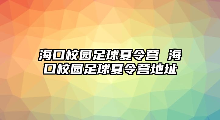 海口校園足球夏令營 海口校園足球夏令營地址