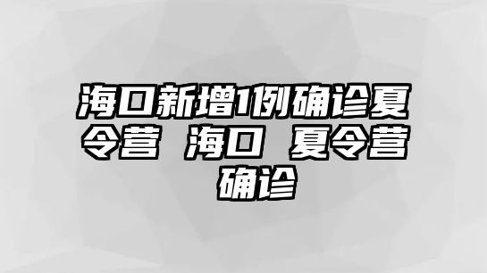 海口新增1例確診夏令營 海口 夏令營 確診