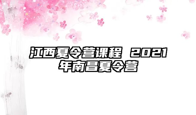 江西夏令營課程 2021年南昌夏令營