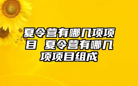 夏令營有哪幾項項目 夏令營有哪幾項項目組成