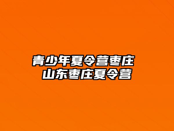 青少年夏令營棗莊 山東棗莊夏令營