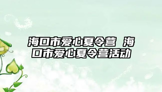 海口市愛心夏令營 海口市愛心夏令營活動