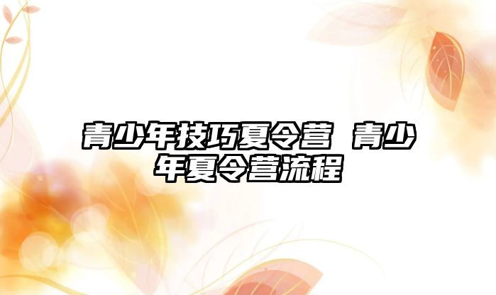 青少年技巧夏令營 青少年夏令營流程