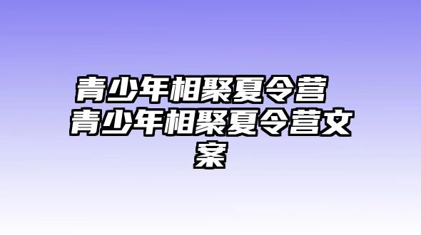 青少年相聚夏令營 青少年相聚夏令營文案