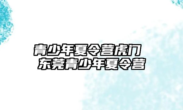 青少年夏令營虎門 東莞青少年夏令營