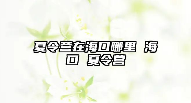 夏令營在海口哪里 海口 夏令營