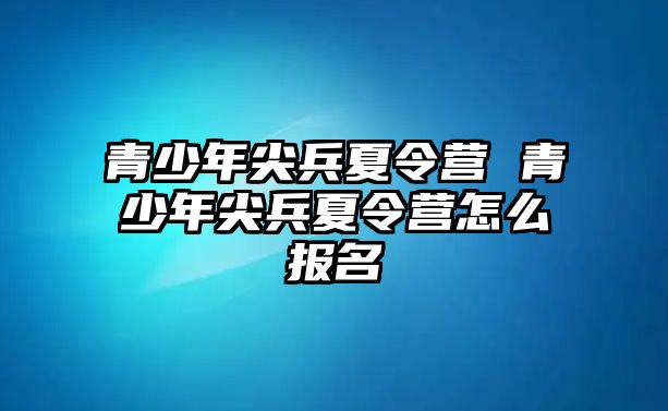 青少年尖兵夏令營 青少年尖兵夏令營怎么報名