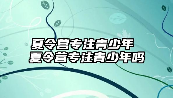 夏令營專注青少年 夏令營專注青少年嗎