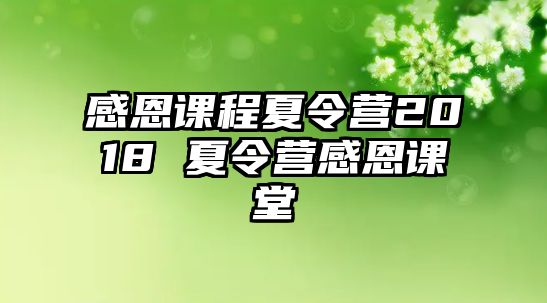 感恩課程夏令營2018 夏令營感恩課堂