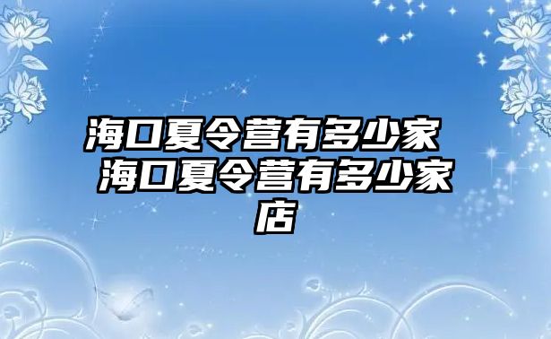 海口夏令營有多少家 海口夏令營有多少家店