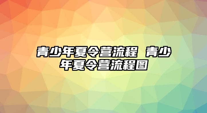 青少年夏令營流程 青少年夏令營流程圖