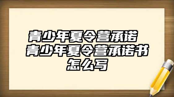 青少年夏令營承諾 青少年夏令營承諾書怎么寫