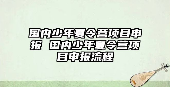 國內少年夏令營項目申報 國內少年夏令營項目申報流程