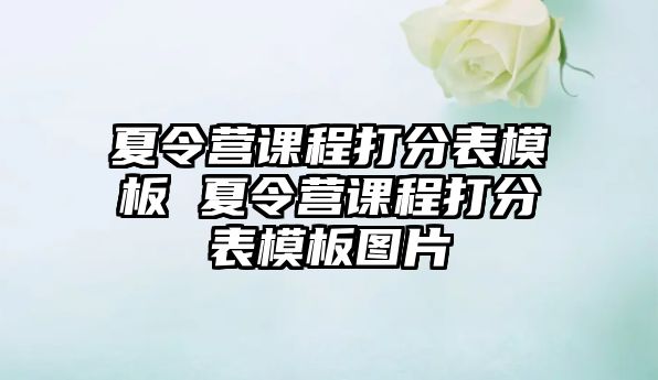 夏令營課程打分表模板 夏令營課程打分表模板圖片